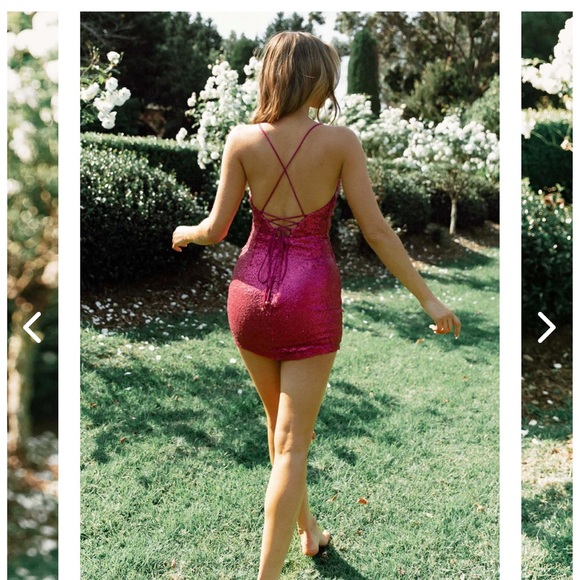 Size Small- Pink fuchsia sequin dress - Picture 2 of 6